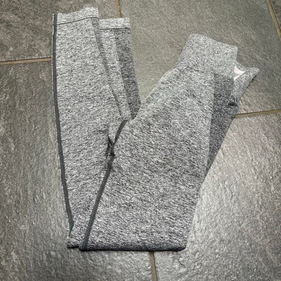 Gymshark Grey Burnout Workout Leggings Two Tone XS Dry Activewear Athletic - Picture 1 of 7